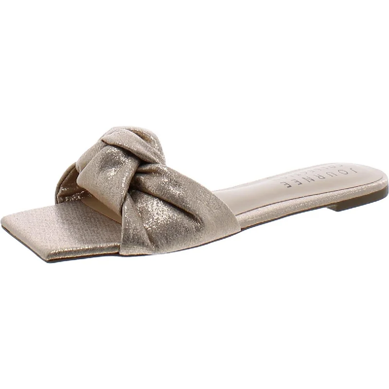 Journee Collection Womens Woven Front Knot Slide