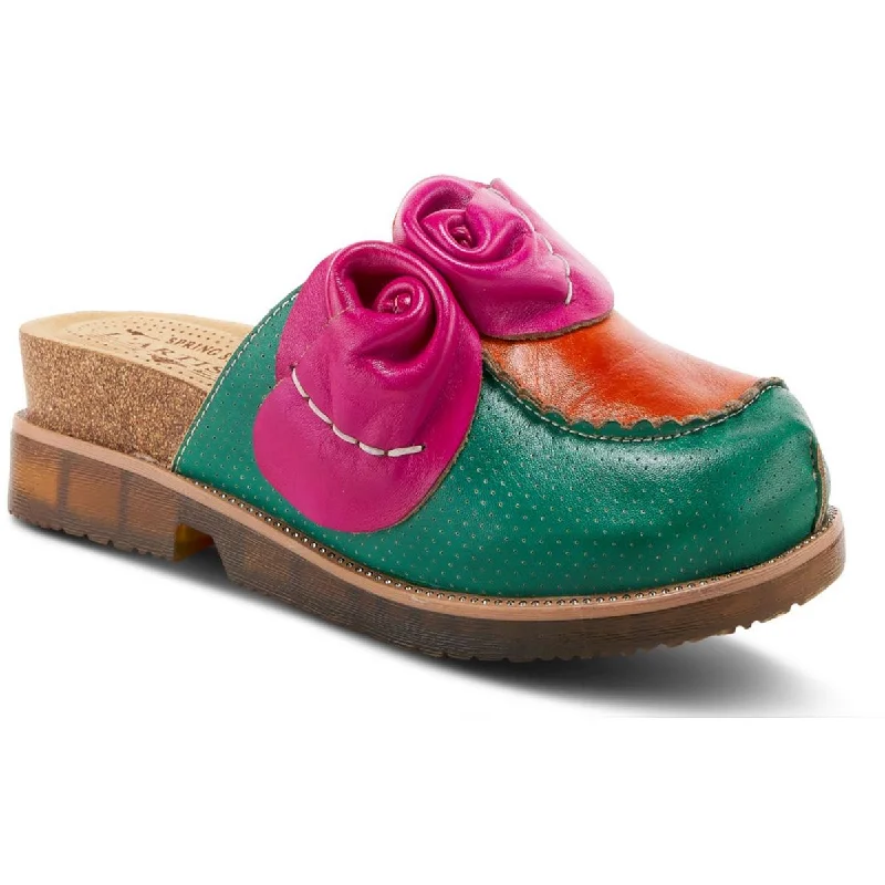 L'Artiste by Spring Step Womens Leather Cork Clogs