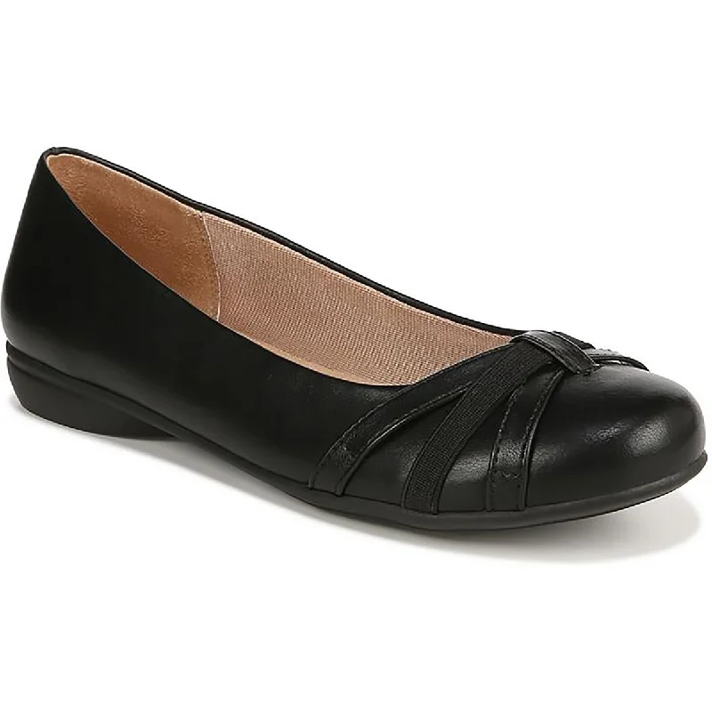 LifeStride Womens Abigail Faux Leather Round Toe Ballet Flats