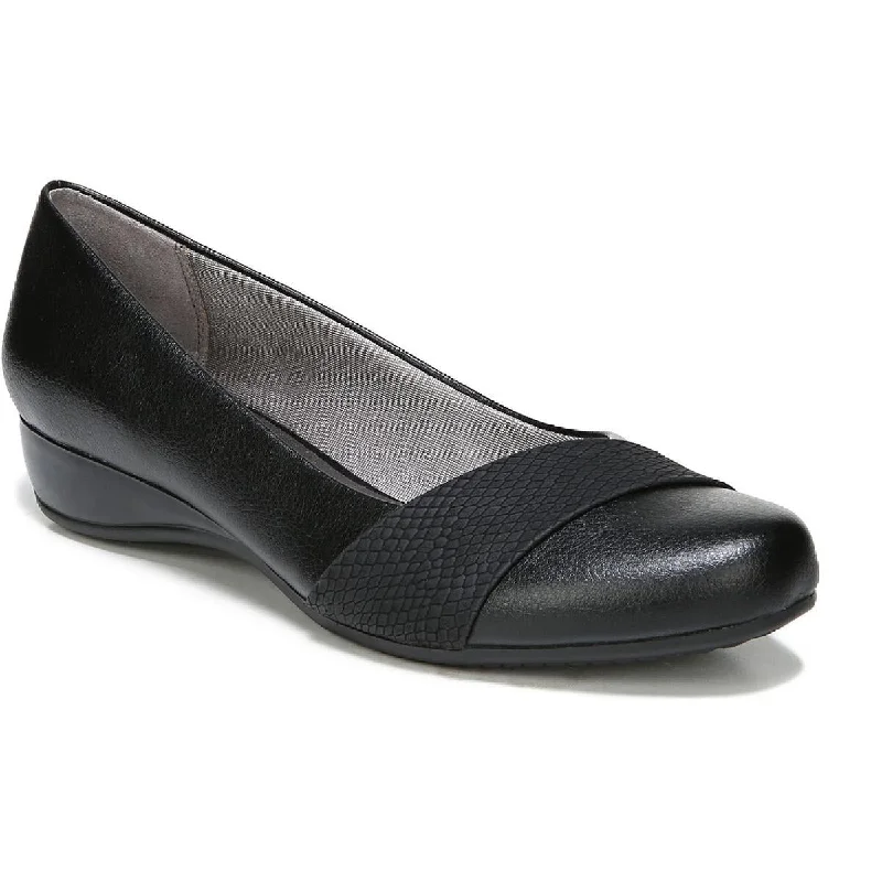 LifeStride Womens Faux Leather Heeled Ballet Flats