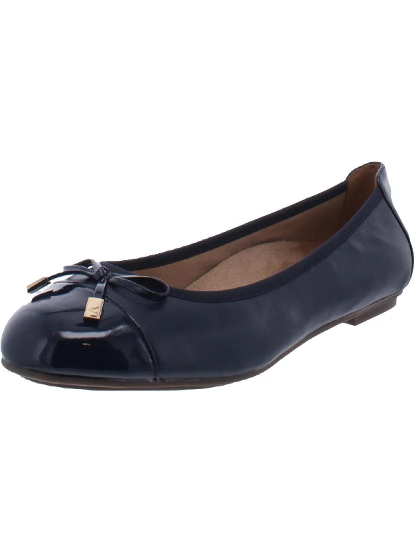 Minna Womens Leather Toe Cap Ballet Flats