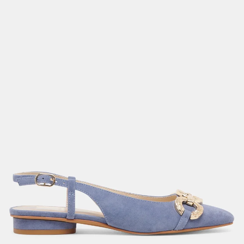 Ramano Flats Bluebell Suede