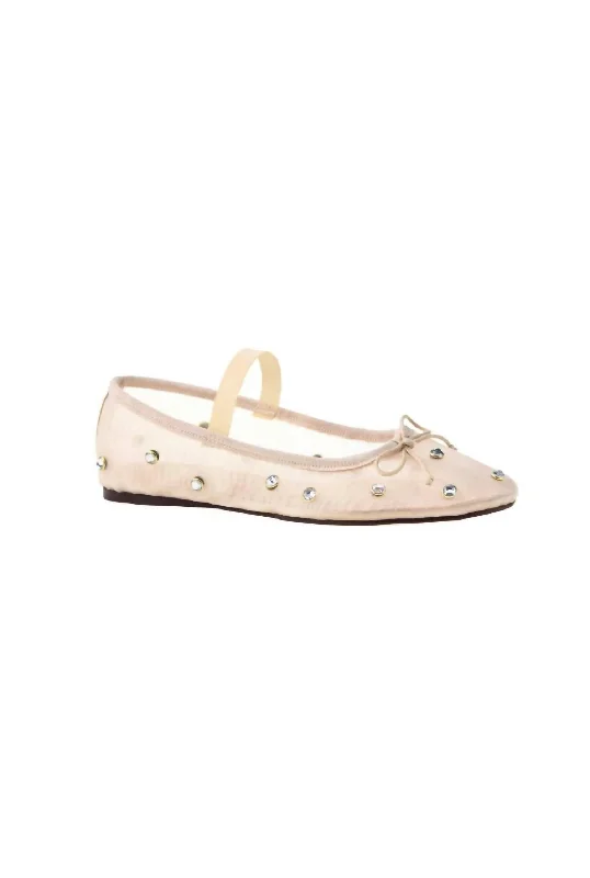 Women's Adette Stone-Mesh Flat In Nude