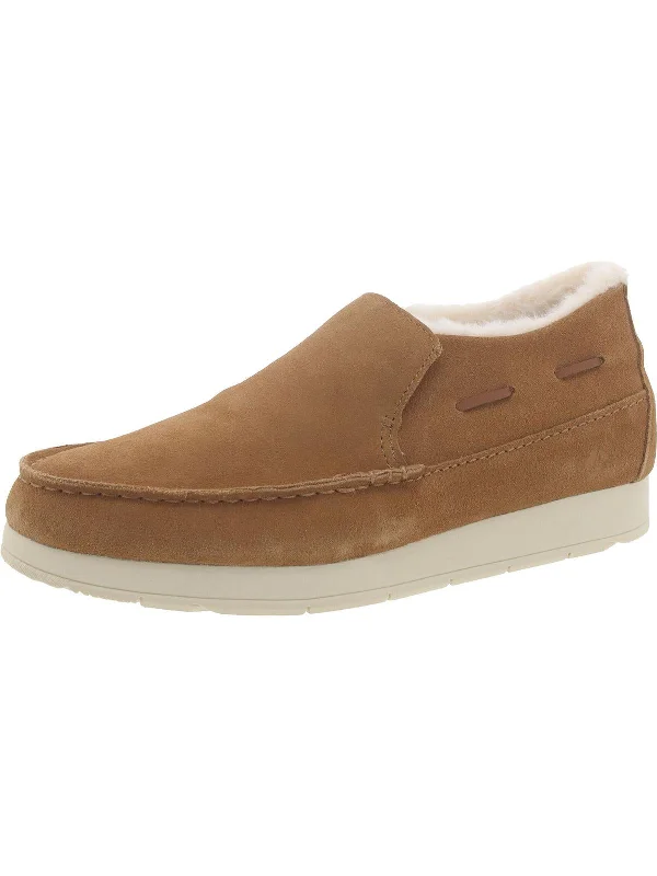 Womens Faux Fur Slip On Moccasins