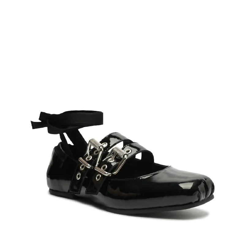 Women's Raika Patent Leather Flat In Black